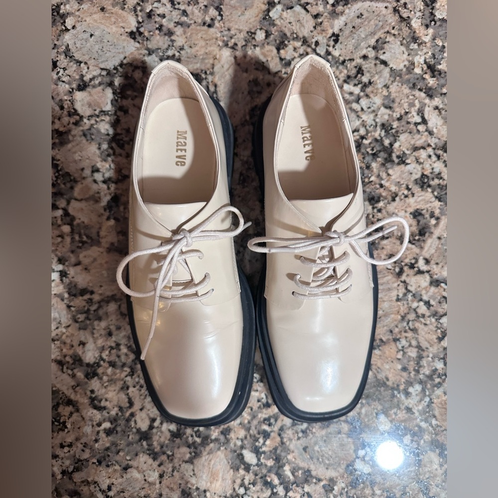 Anthropologie 👞 Maeve The Rhys Lace-Up Square Toe Loafers Size US 9, EU 39 NWOB - Picture 6 of 8